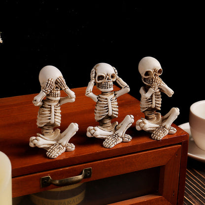 Skorter | 3 pcs - Hand-painted skeleton figurine