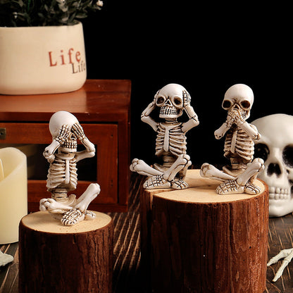 Skorter | 3 pcs - Hand-painted skeleton figurine