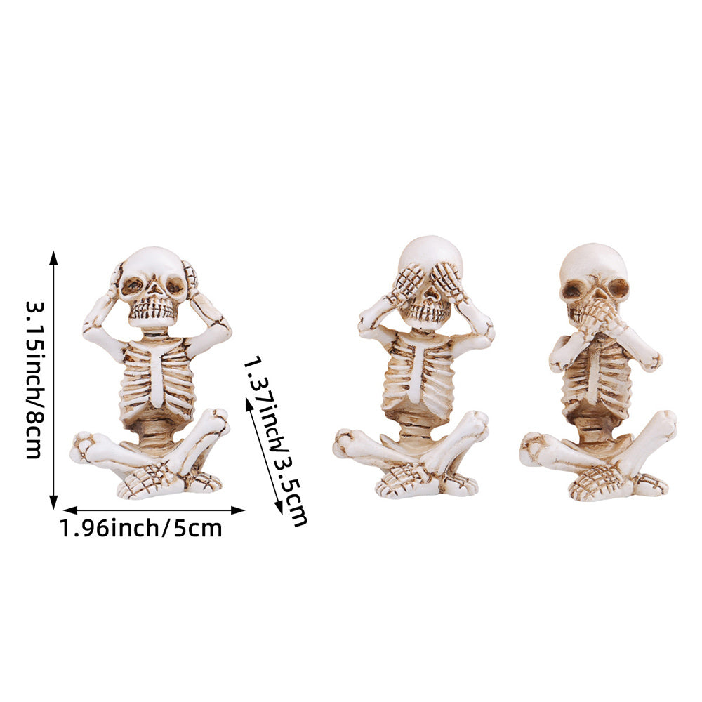 Skorter | 3 pcs - Hand-painted skeleton figurine