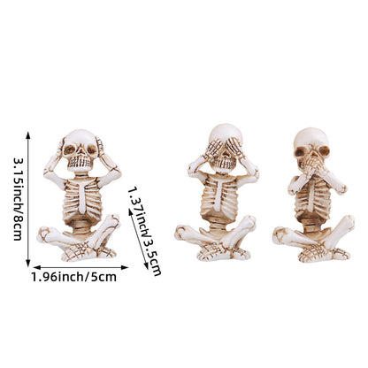 Skorter | 3 pcs - Hand-painted skeleton figurine