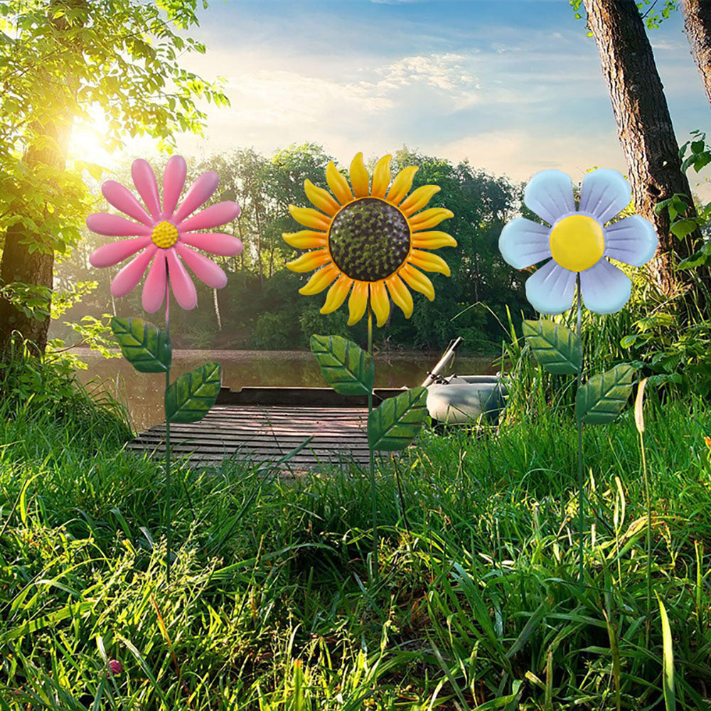 Skorter | 3 Pcs - Metal Flower Garden Stake