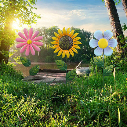 Skorter | 3 Pcs - Metal Flower Garden Stake