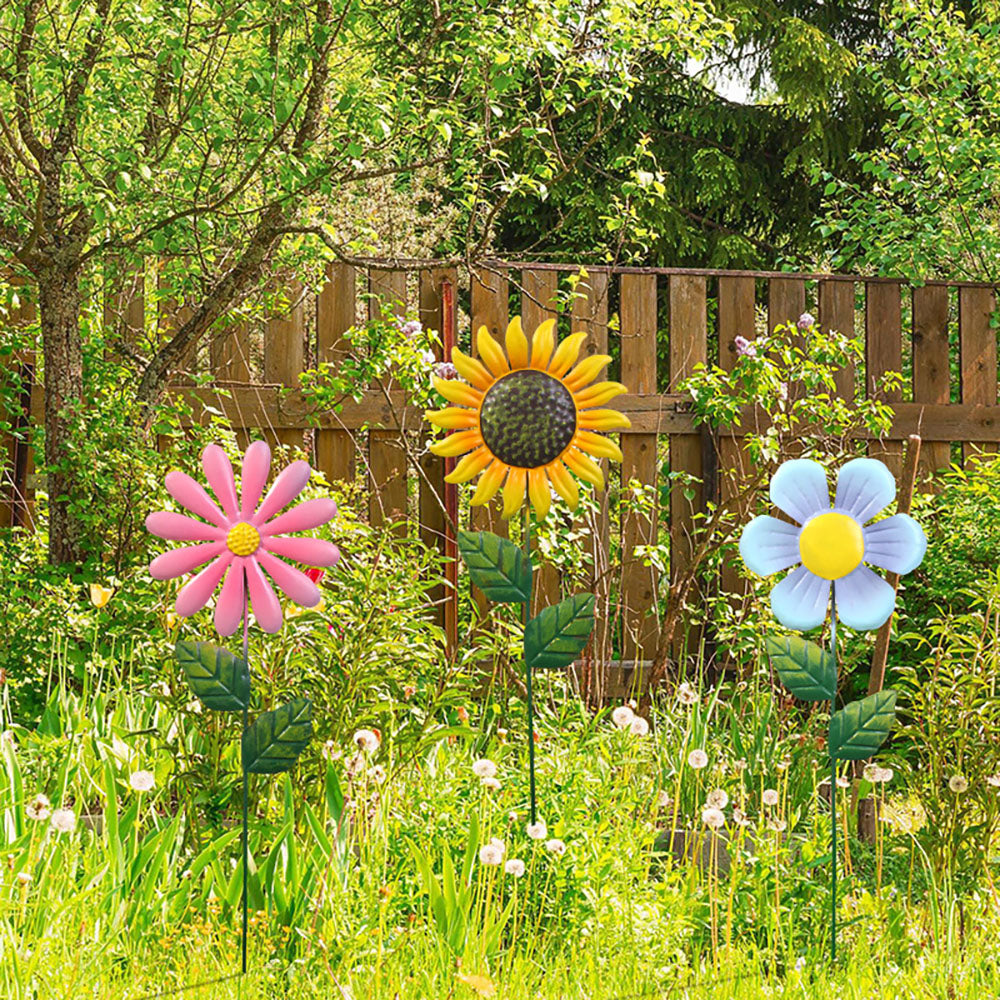Skorter | 3 Pcs - Metal Flower Garden Stake