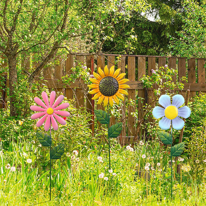 Skorter | 3 Pcs - Metal Flower Garden Stake