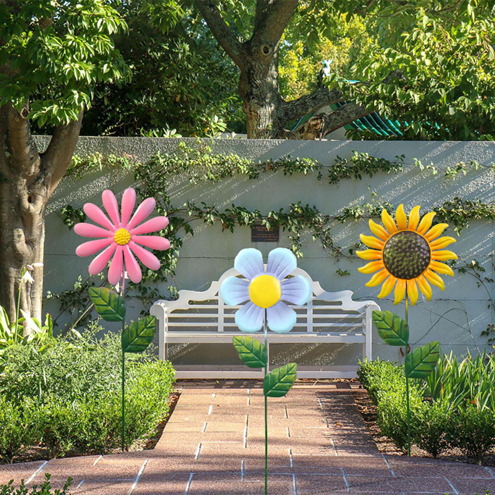 Skorter | 3 Pcs - Metal Flower Garden Stake