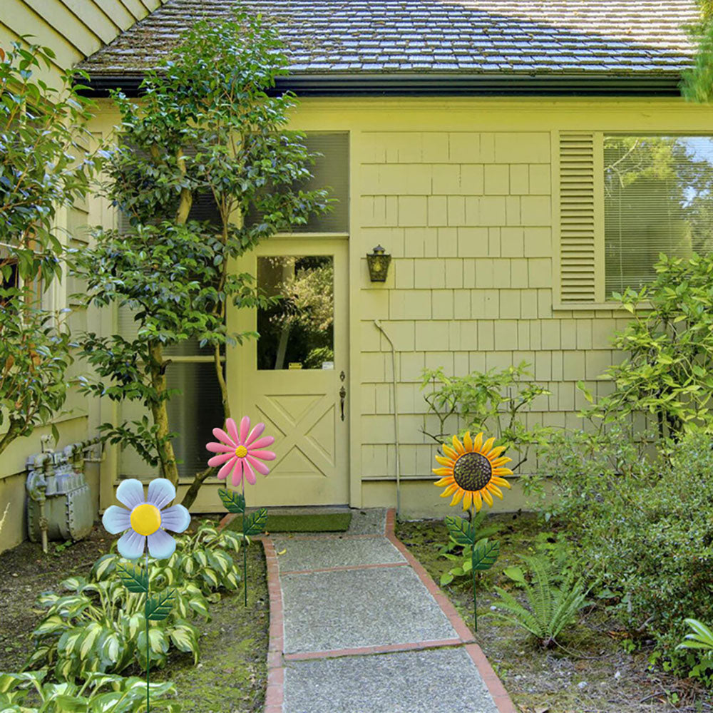 Skorter | 3 Pcs - Metal Flower Garden Stake