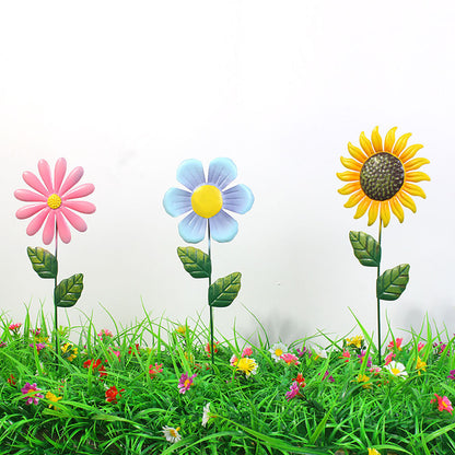 Skorter | 3 Pcs - Metal Flower Garden Stake