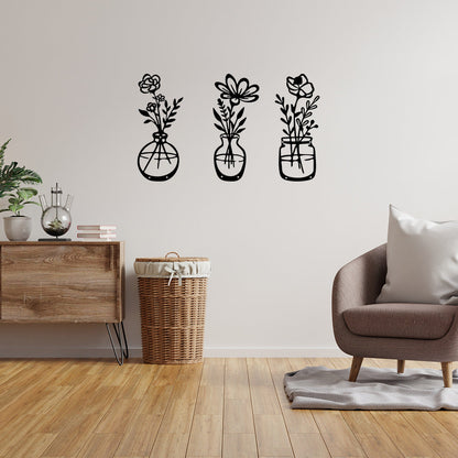 Skorter | 3 Pieces - Metal Flower Wall Decor