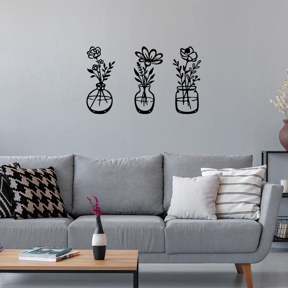 Skorter | 3 Pieces - Metal Flower Wall Decor