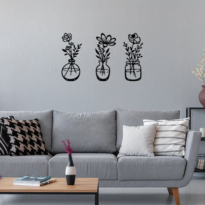 Skorter | 3 Pieces - Metal Flower Wall Decor