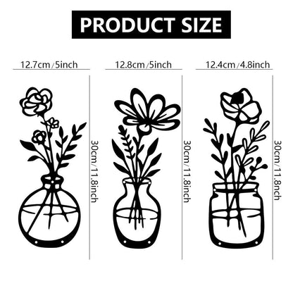 Skorter | 3 Pieces - Metal Flower Wall Decor