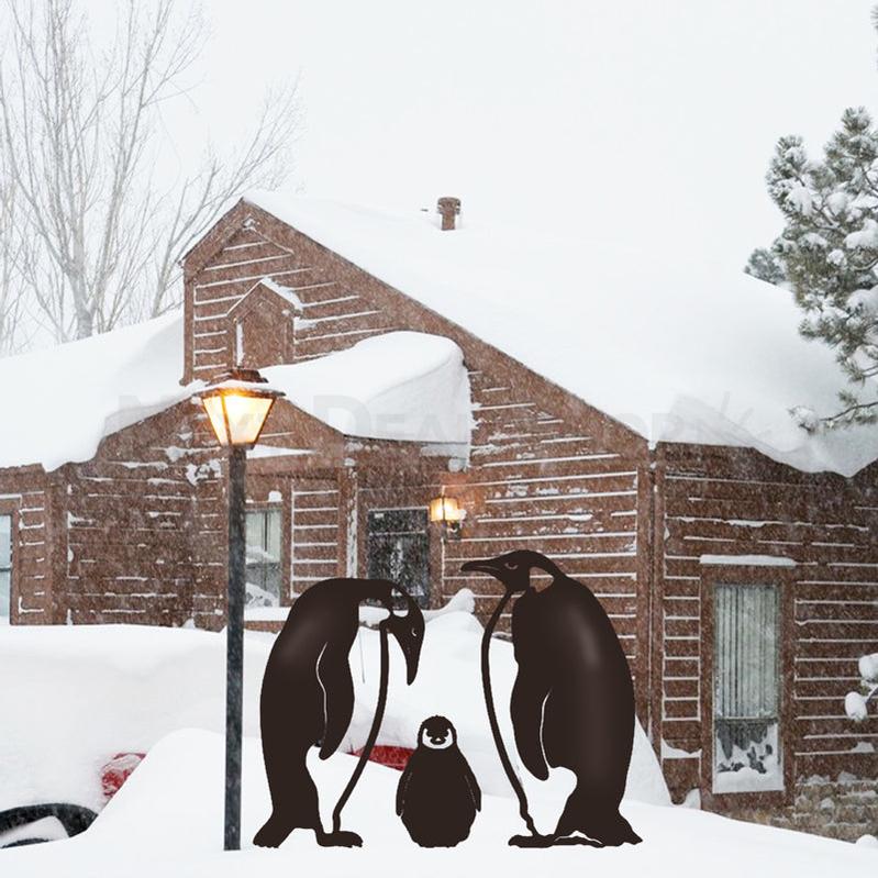 Skorter | 3 pcs - Metal Penguin Family Garden Stake