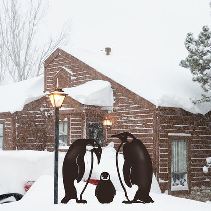 Skorter | 3 pcs - Metal Penguin Family Garden Stake