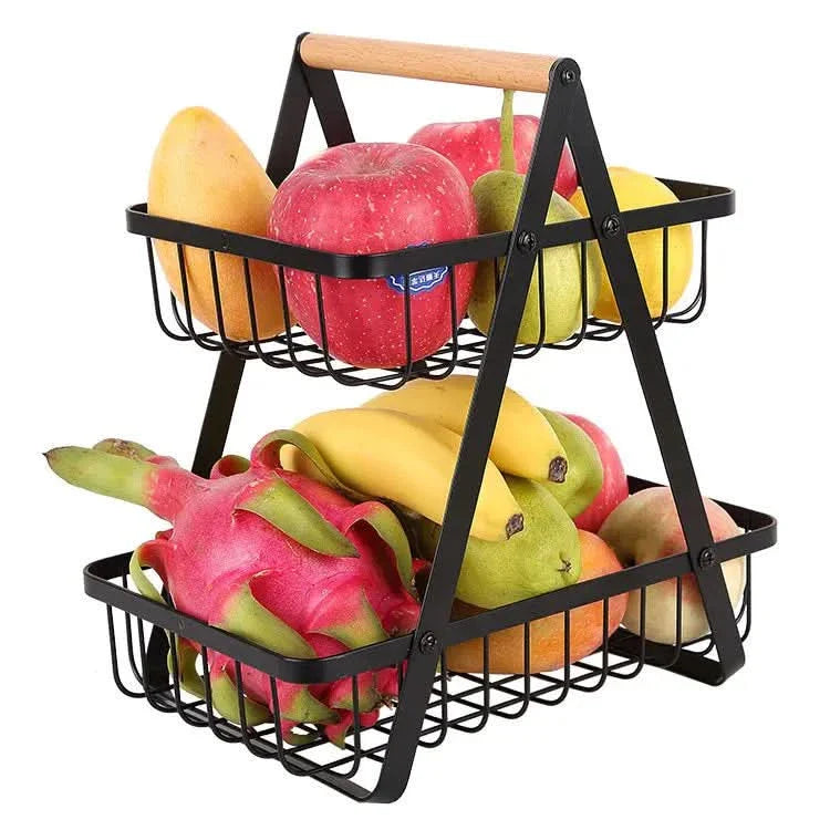 Skorter | 3-Tier Metal Fruit Basket for Kitchen Counter