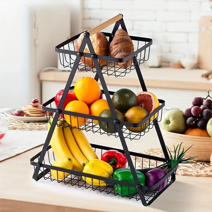 Skorter | 3-Tier Fruit Basket Stand – Space-Saving Kitchen Storage