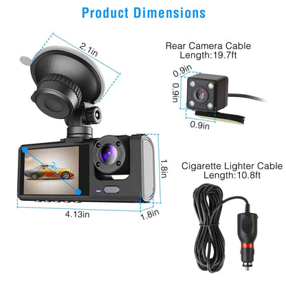 Skorter | 3-channel car DVR dashboard camera video recorder
