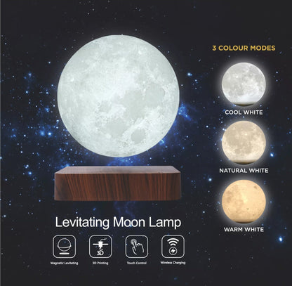 3 Color Rotating Levitating Moon Lamp - SKØRTER