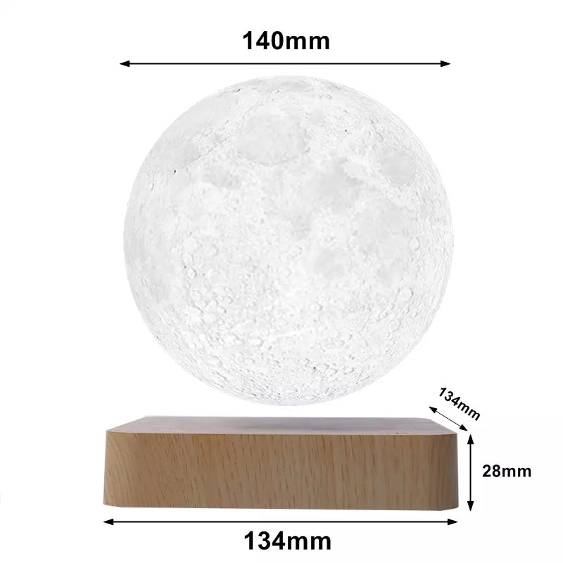 3 Color Rotating Levitating Moon Lamp - SKØRTER