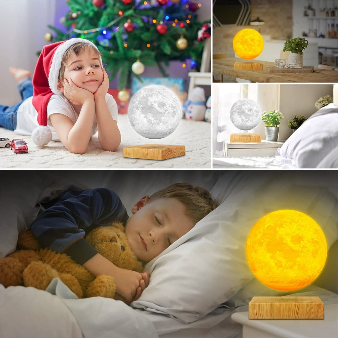 3 Color Rotating Levitating Moon Lamp - SKØRTER