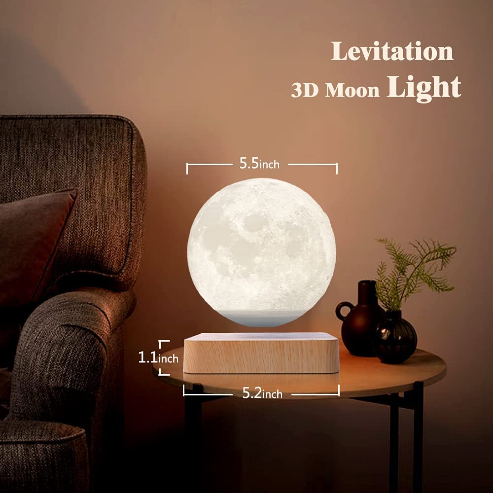 3 Color Rotating Levitating Moon Lamp - SKØRTER