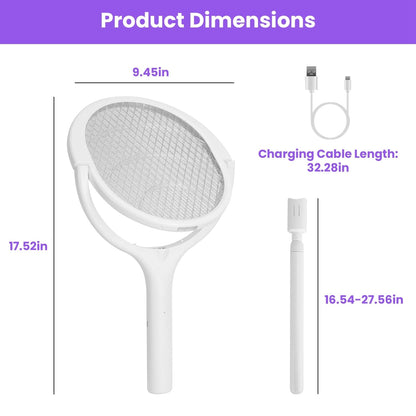 Skorter | 3-in-1 90º Rotating Electric Insect Killer Racket