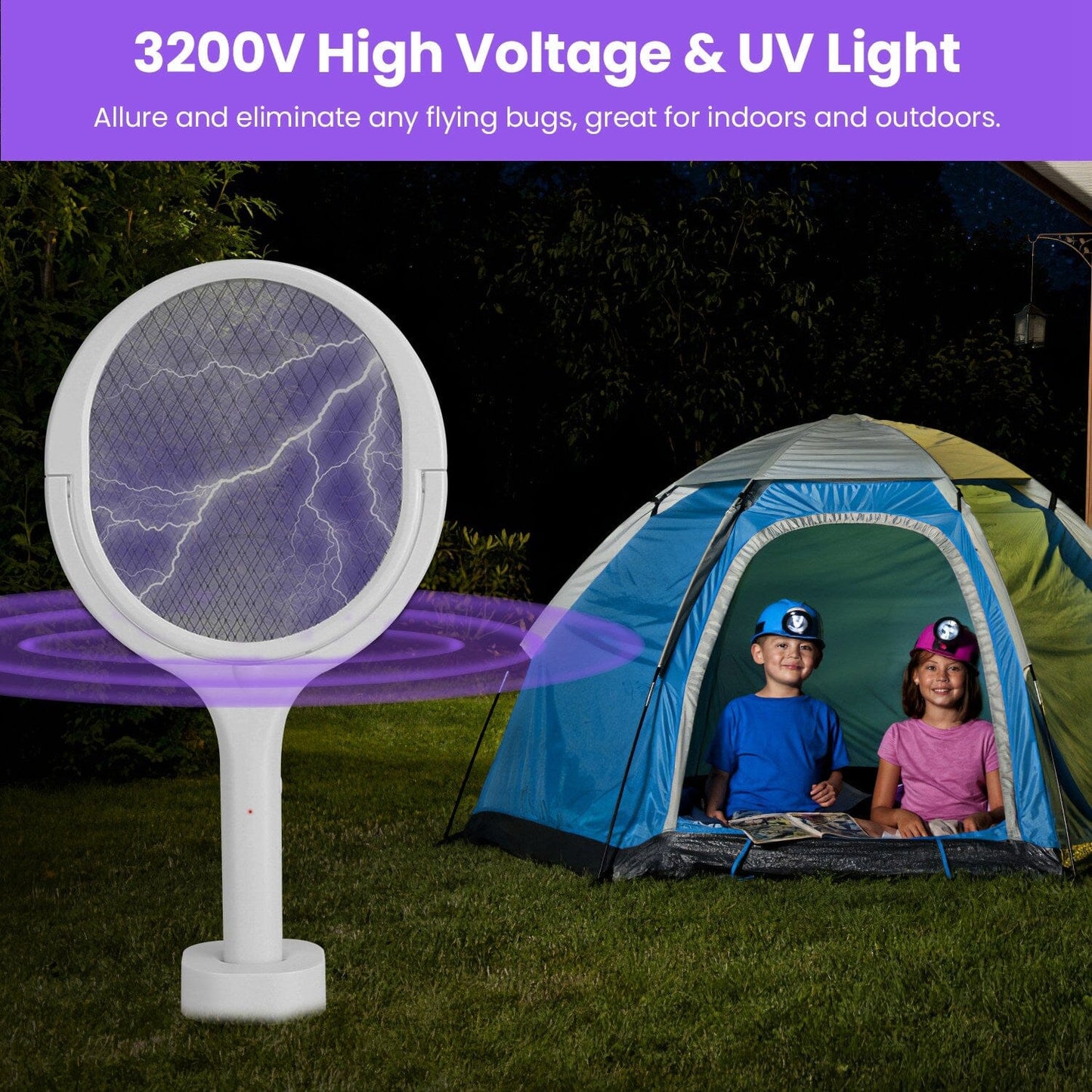 Skorter | 3-in-1 90º Rotating Electric Insect Killer Racket