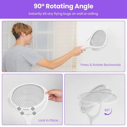 Skorter | 3-in-1 90º Rotating Electric Insect Killer Racket