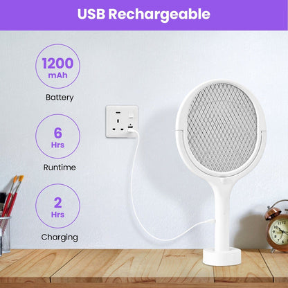 Skorter | 3-in-1 90º Rotating Electric Insect Killer Racket
