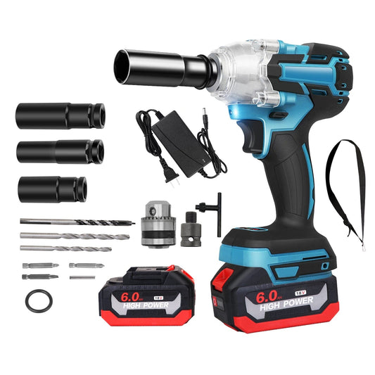 Skorter | 3-in-1 Wireless Electric Impact Driver Drill Screwdriver with Brushless Motor Max 3450RPM Variable Speed
