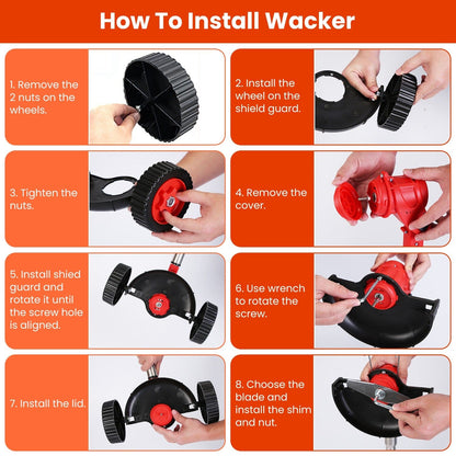 Skorter | 3-in-1 Electric Wireless Lawn Mower Battery-Powered Grass Trimmer with Wheels Adjustable Head with 2-Pieces 2500mAh Batteries