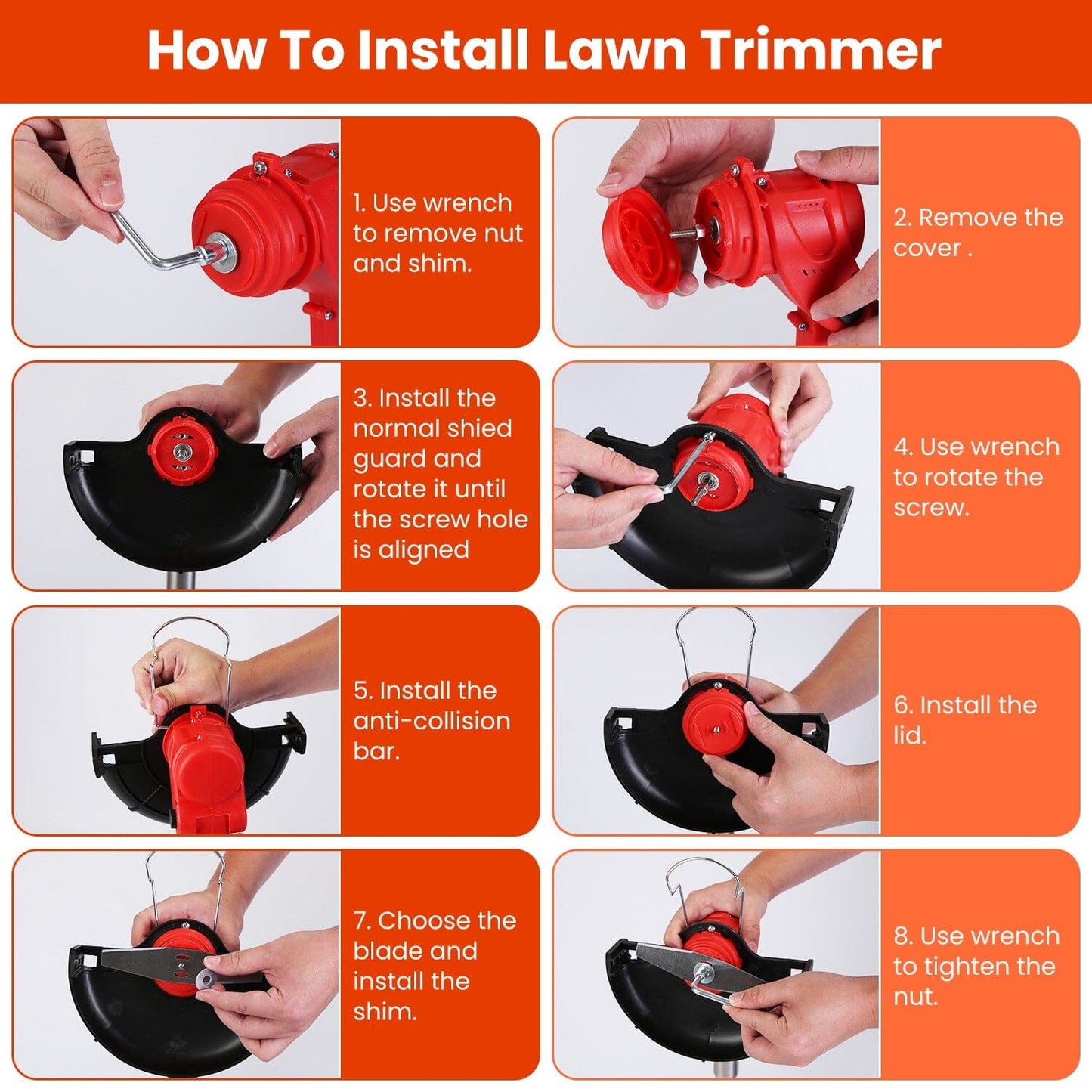 Skorter | 3-in-1 Electric Wireless Lawn Mower Battery-Powered Grass Trimmer with Wheels Adjustable Head with 2-Pieces 2500mAh Batteries