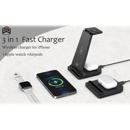 Skorter | 3-in-1 Foldable Fast Wireless Charger Holder