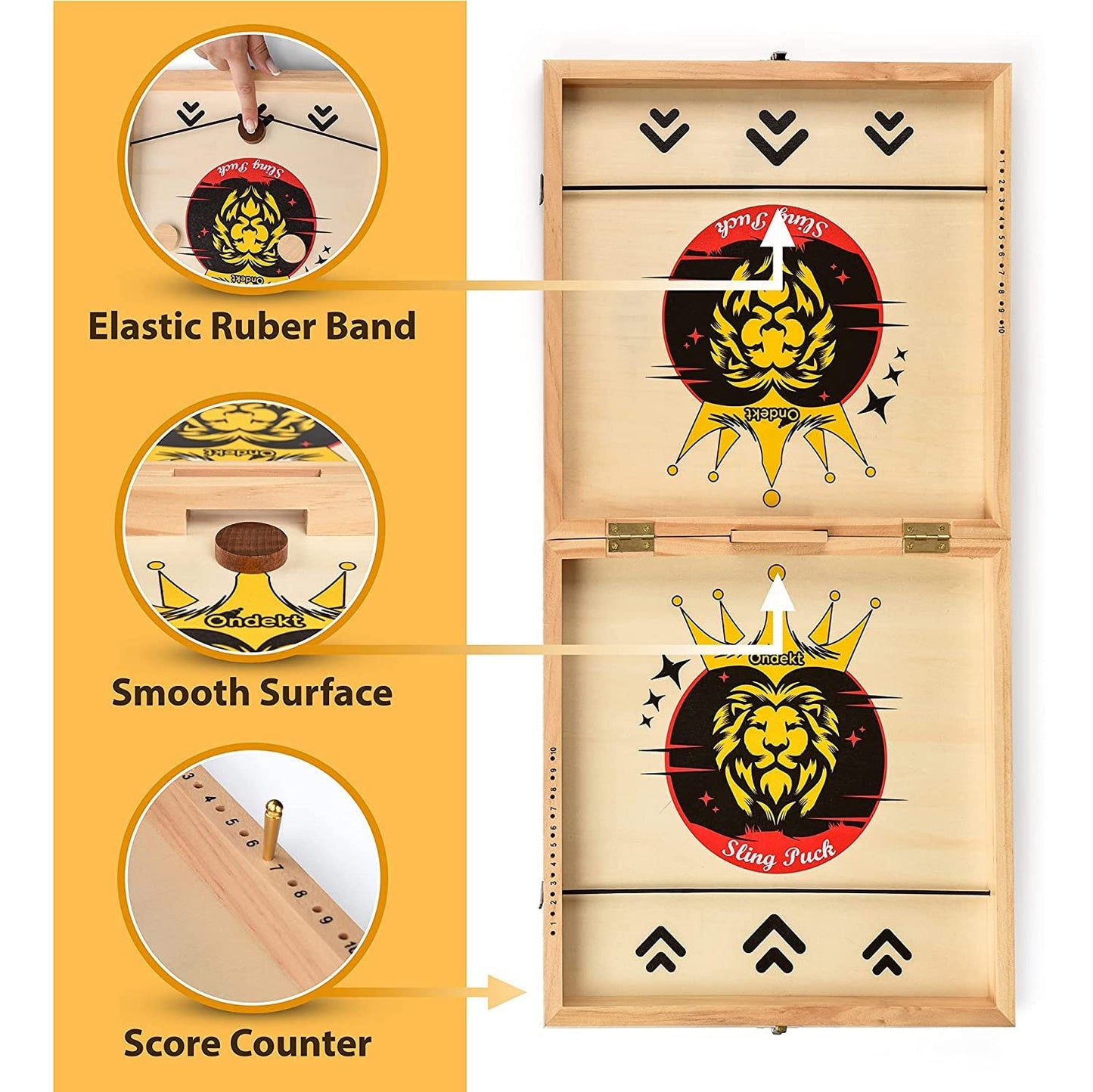 Skorter | 3-in-1 Foldable Wooden Quick Sling Puck Game
