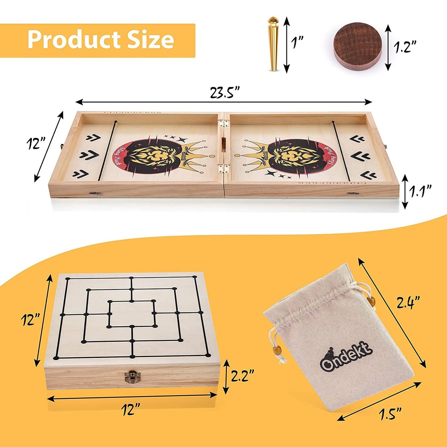Skorter | 3-in-1 Foldable Wooden Quick Sling Puck Game