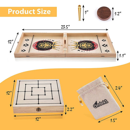 Skorter | 3-in-1 Foldable Wooden Quick Sling Puck Game