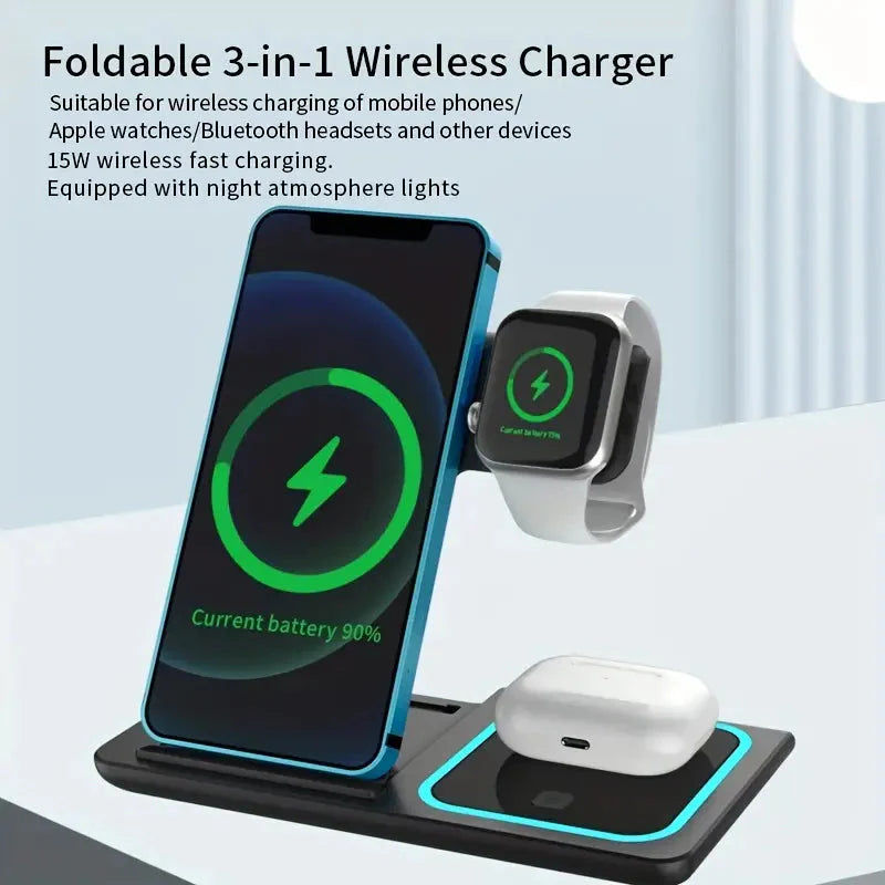 Skorter | 3-in-1 Foldsamboer Fast Wireless Charging Station