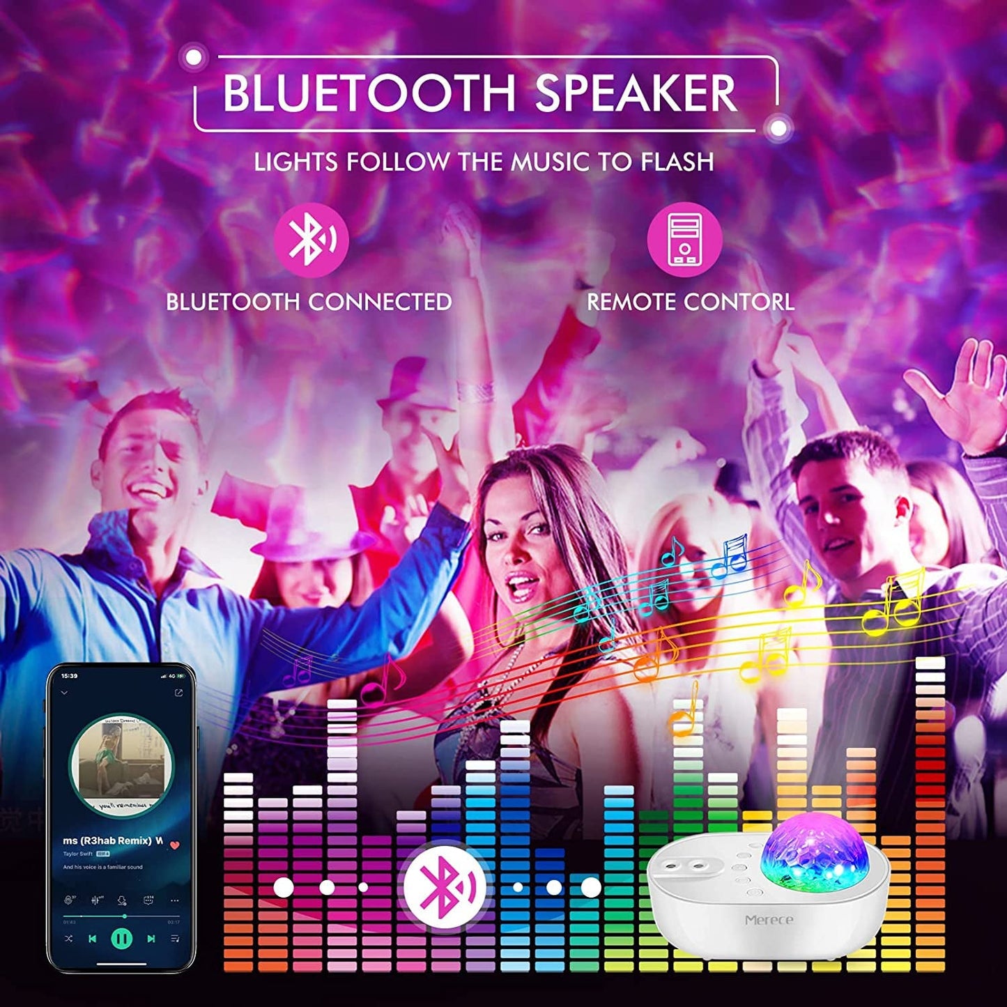 Skorter | 3-in-1 Galaxy Night Light Projector with Remote Control