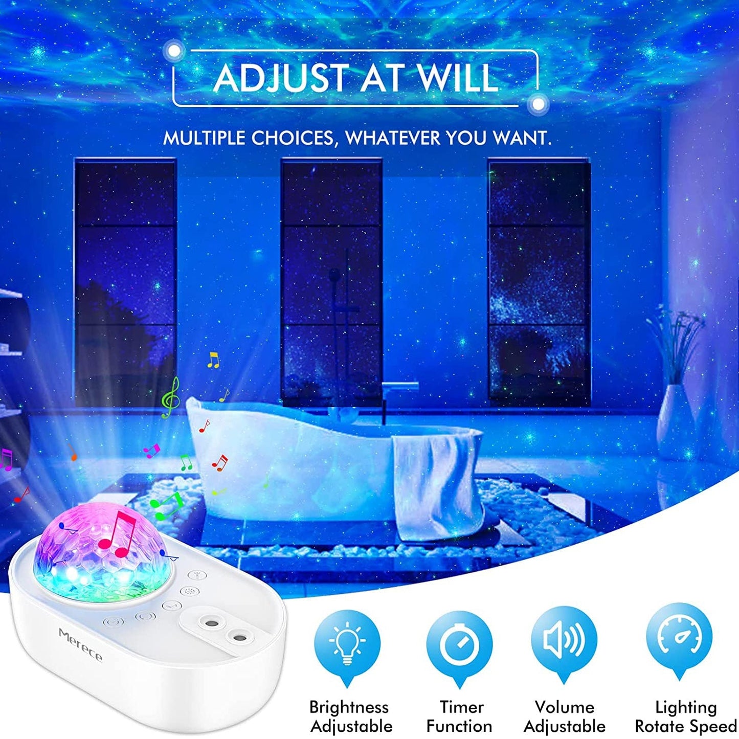 Skorter | 3-in-1 Galaxy Night Light Projector with Remote Control