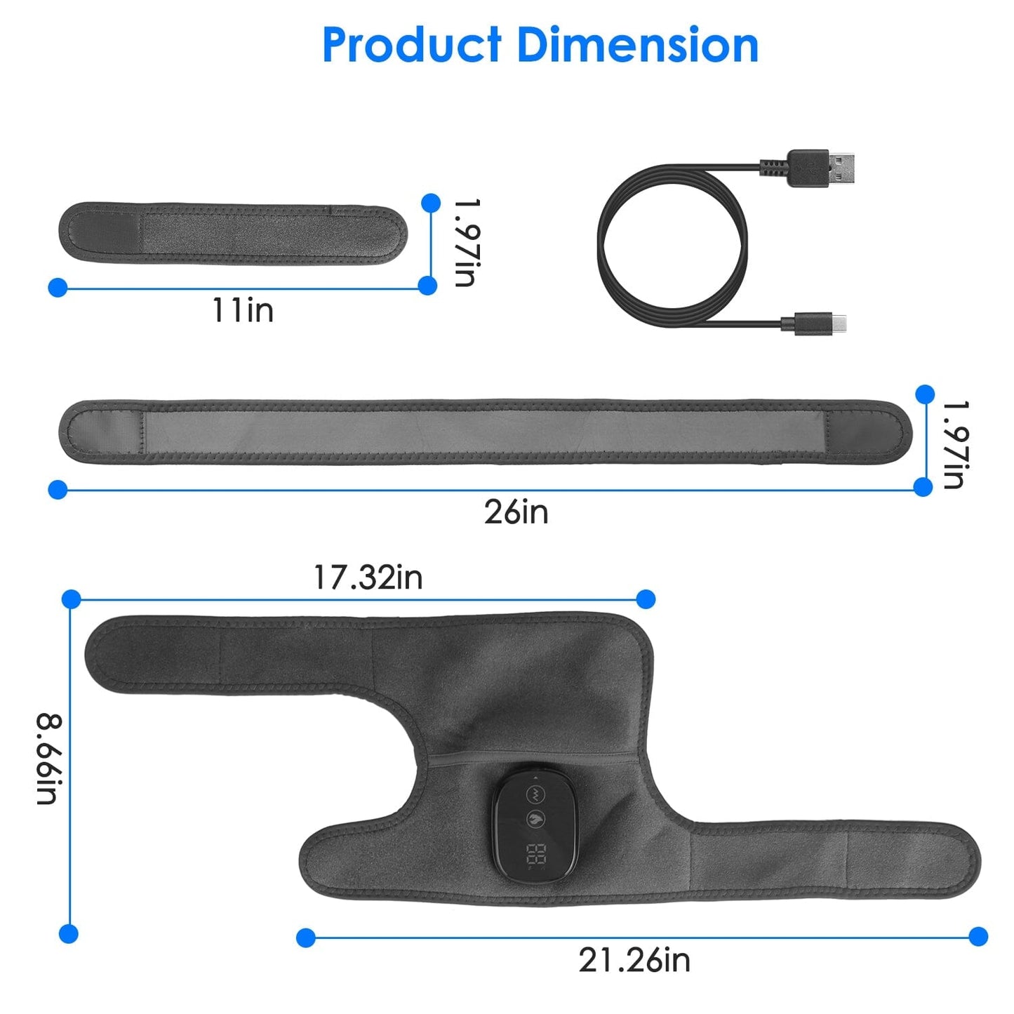 Skorter | 3-in-1 Heat Pads Massage with 3 Level Vibration