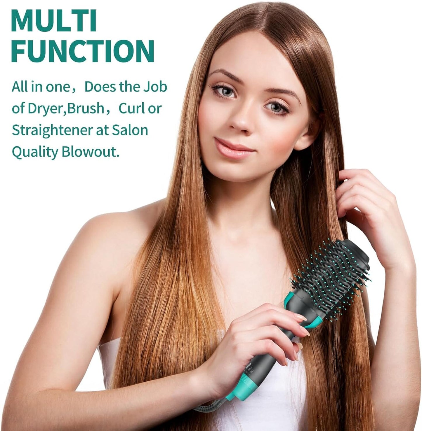 Skorter | 3-in-1 ionic straightening hot brush with anti-scald function