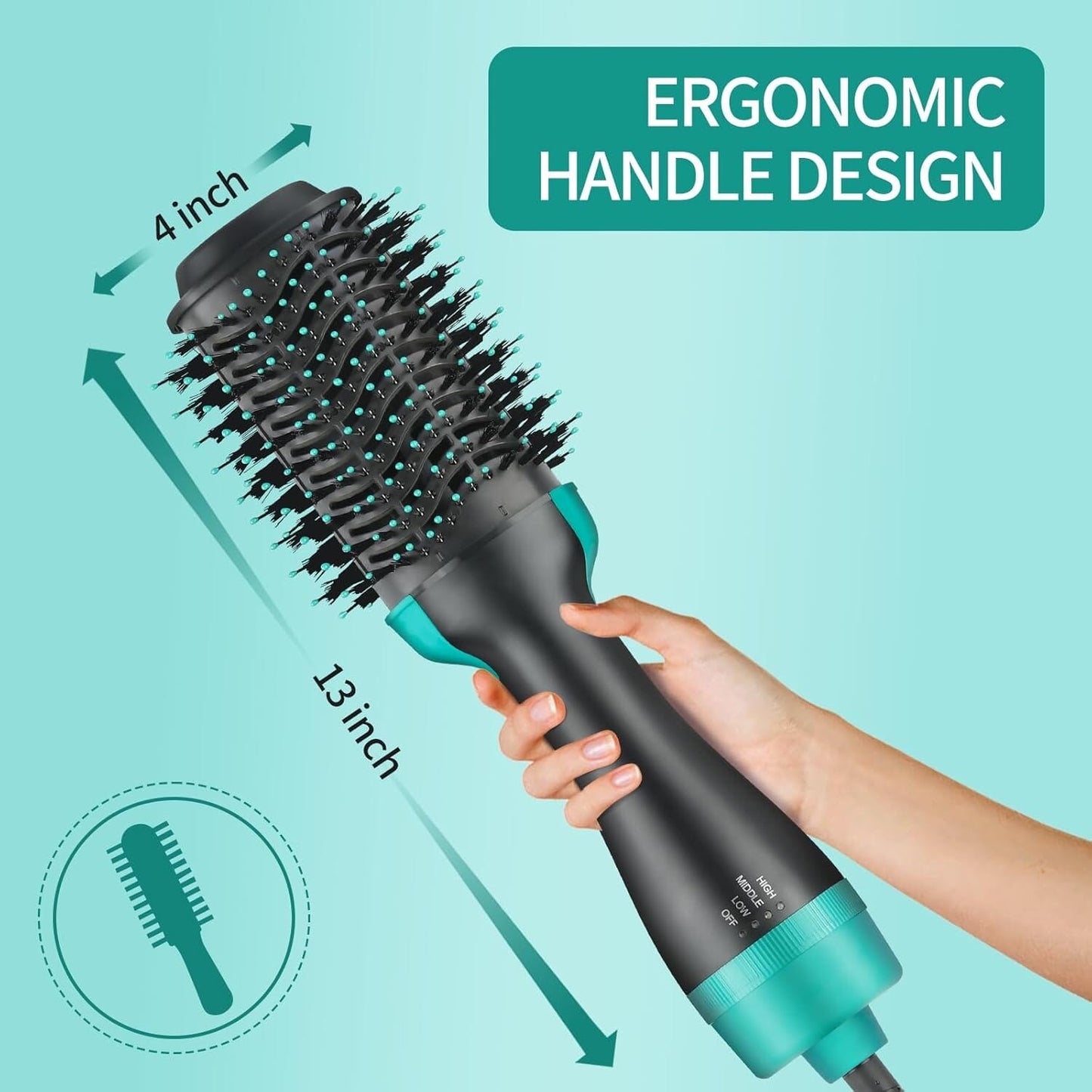 Skorter | 3-in-1 Ionic Straightening Warm Air Brush with Anti-Scald Function