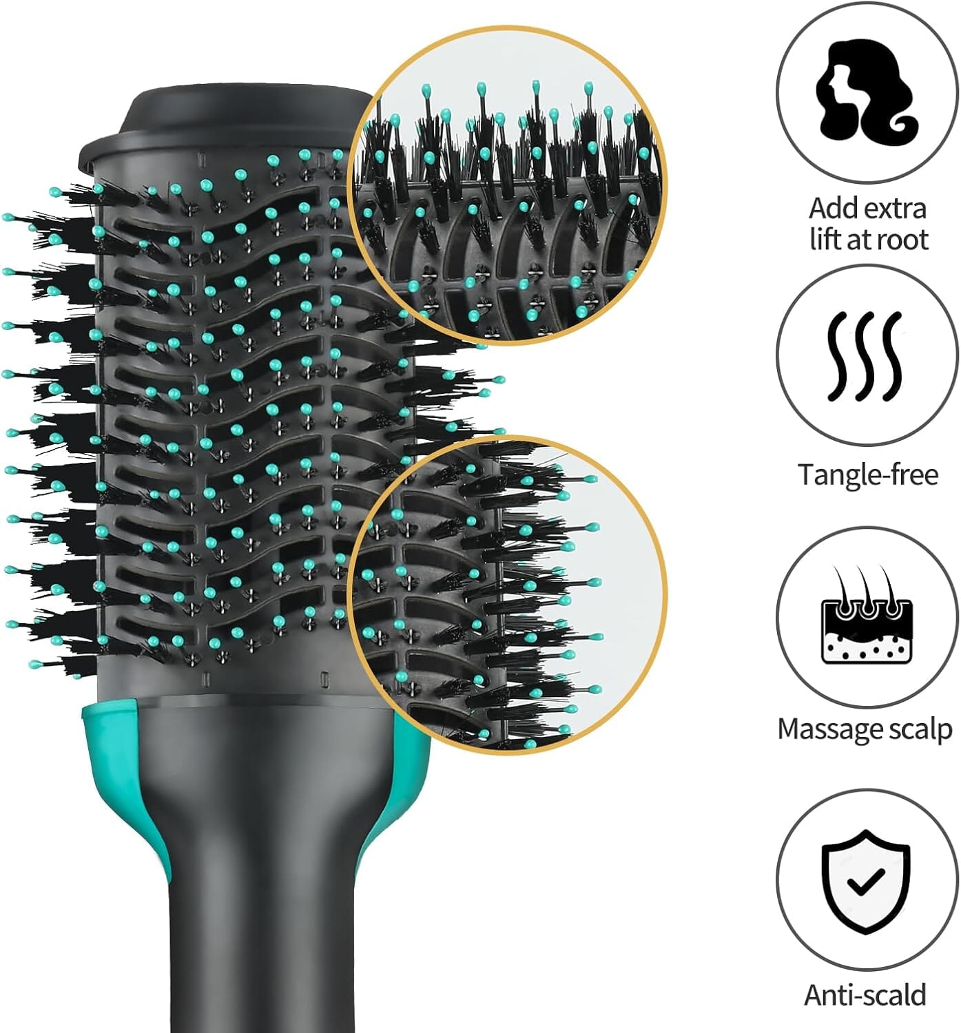 Skorter | 3-in-1 ionic straightening hot brush with anti-scald function