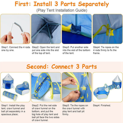 Skorter | 3-in-1 Kids Play Tent Ball Pit Set