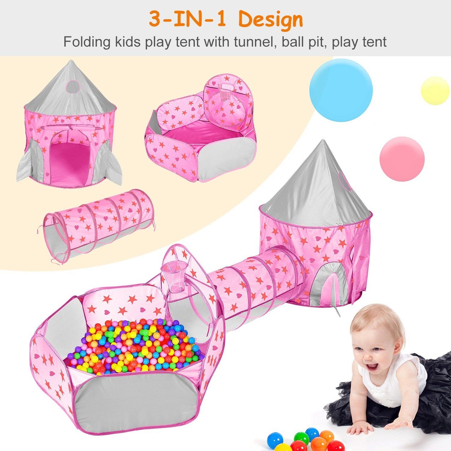 Skorter | 3-in-1 Kids Play Tent Ball Pit Set