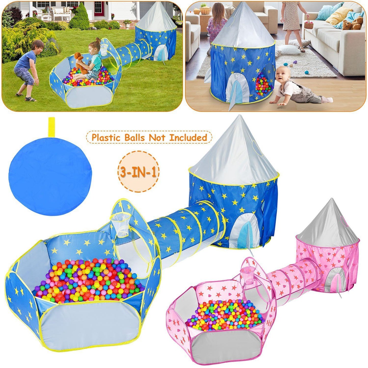 Skorter | 3-in-1 Kids Play Tent Ball Pit Set