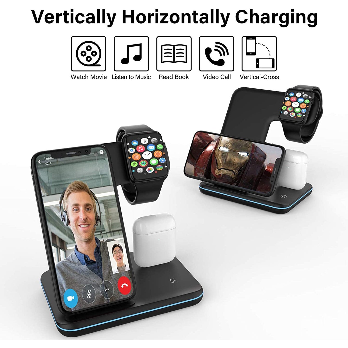 Skorter | 3-in-1 Qi-certified 15W fast charging station