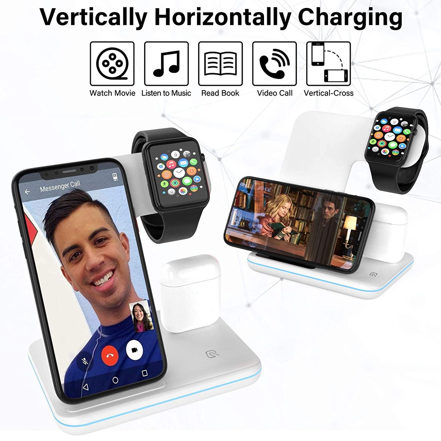 Skorter | 3-in-1 Qi-certified 15W fast charging station