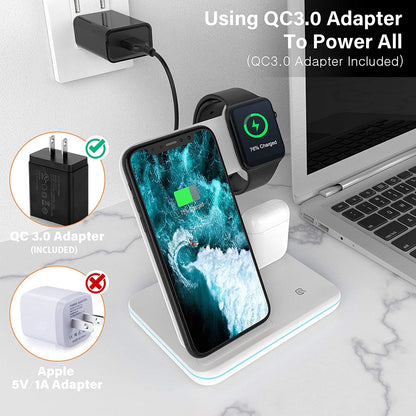 Skorter | 3-in-1 Qi-certified 15W fast charging station