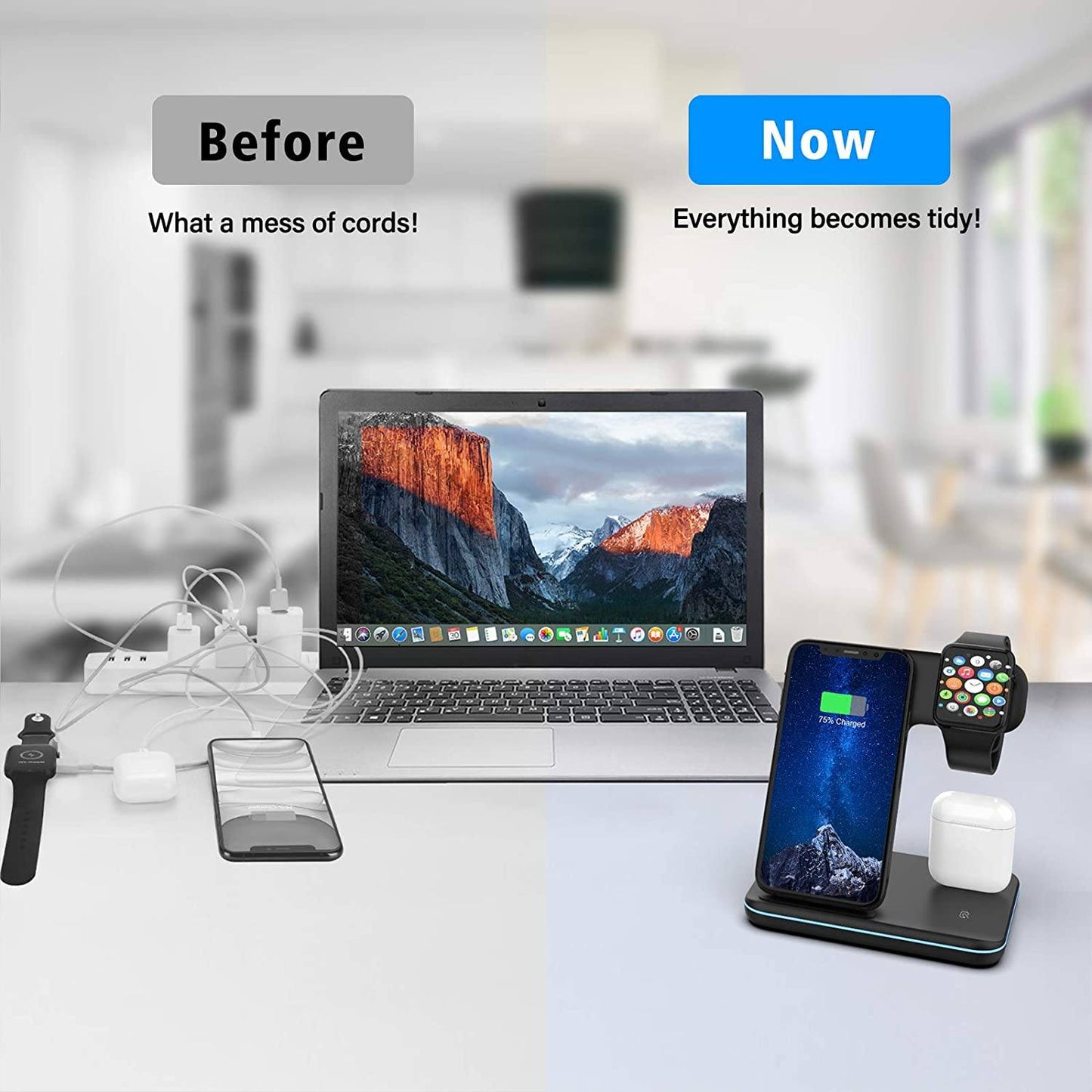 Skorter | 3-in-1 Qi-certified 15W fast charging station