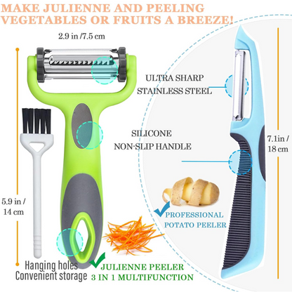 Skorter | 3-in-1 Vegetable Peeler with Julienne Blade